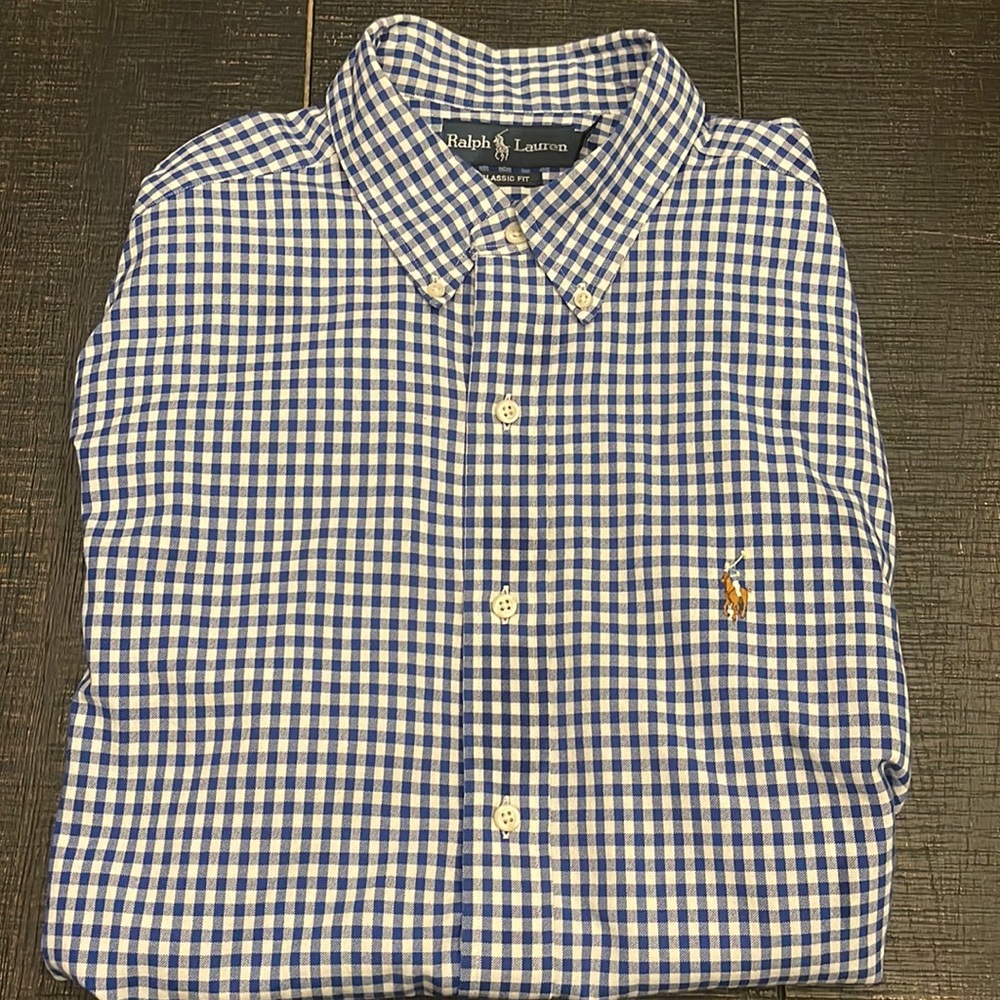 Ralph Lauren Polo Button up Dress Shirt Size Large